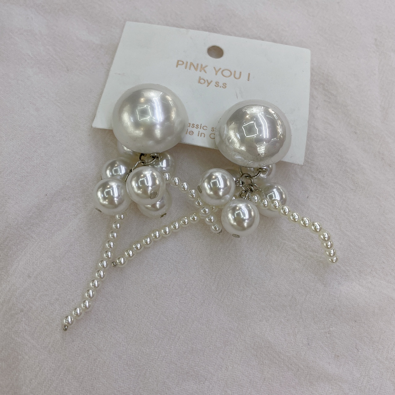 巴洛克韩国爆款手工编织珍珠大珍珠防过敏耳环
