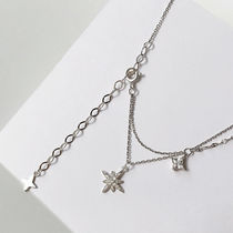 5 flash diamond hexagram star necklace female ins does not fade simple temperament design sense of minority cold wind clavicle chain female summer