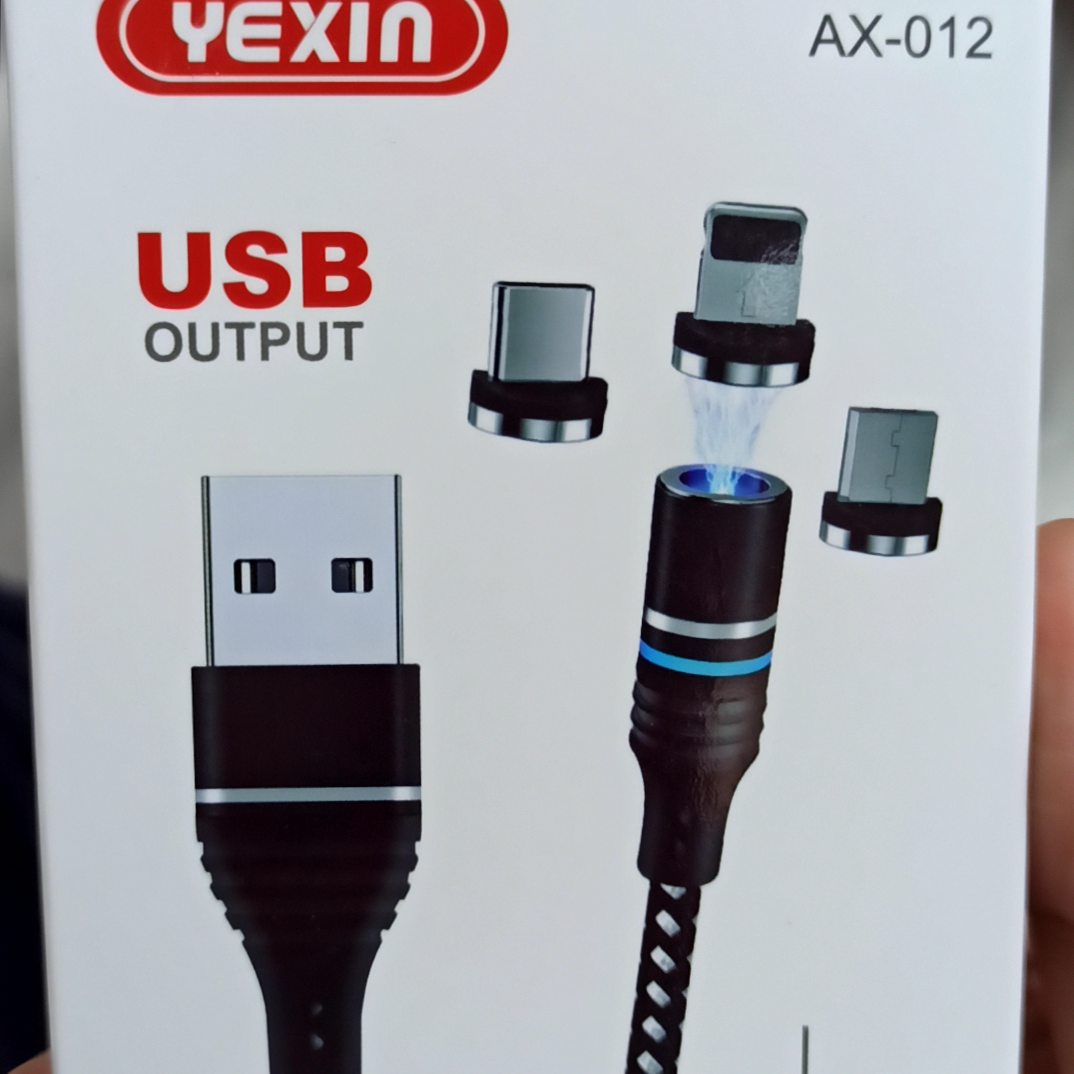 Aemax-012 magnetic data cable, magnetic mobile phone car one drag three fast charging cable