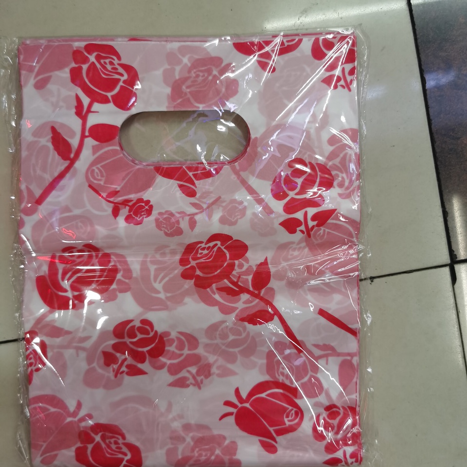 20*25 Red Rose Gift Bags Men's And Women's Children's Clothing Store Handbag Custom 100 Bags