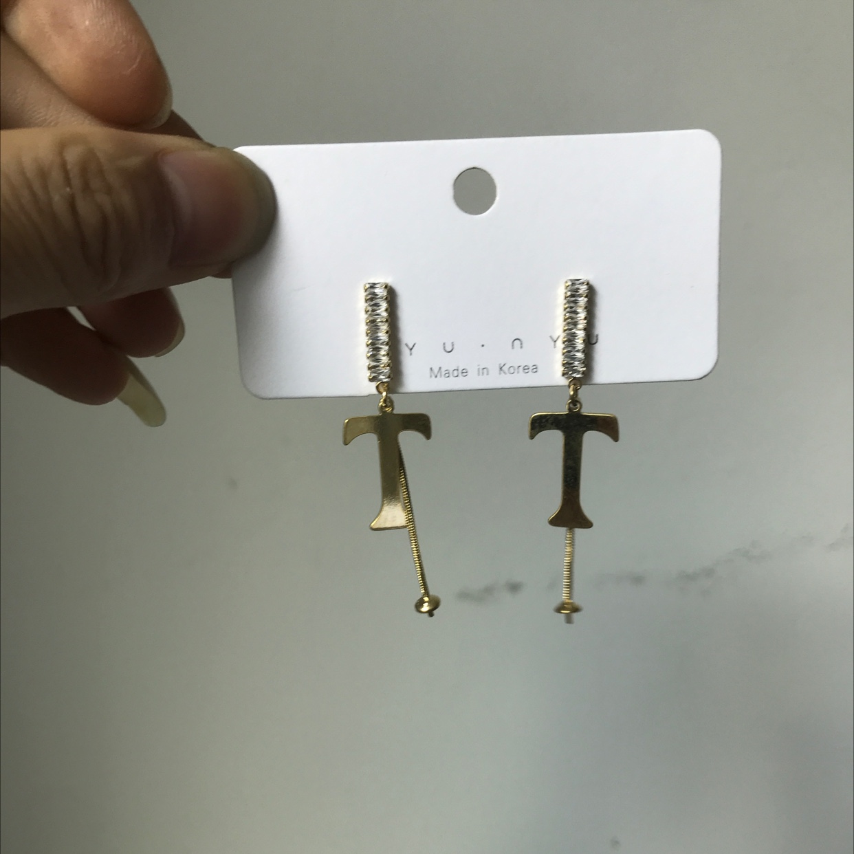 Today beauty new earrings T shape gold series design style product recommendation