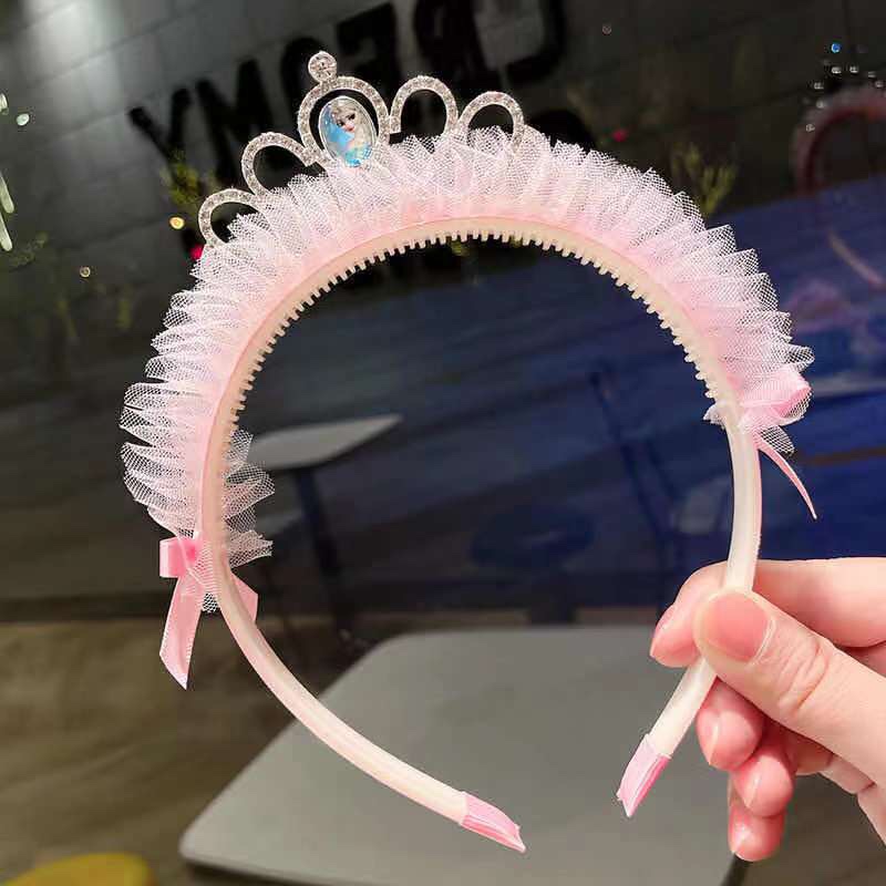 蕾丝皇冠发箍蓝色公主