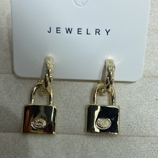 Metal lock earrings, popular in Europe and America, fashion trend thumbnail