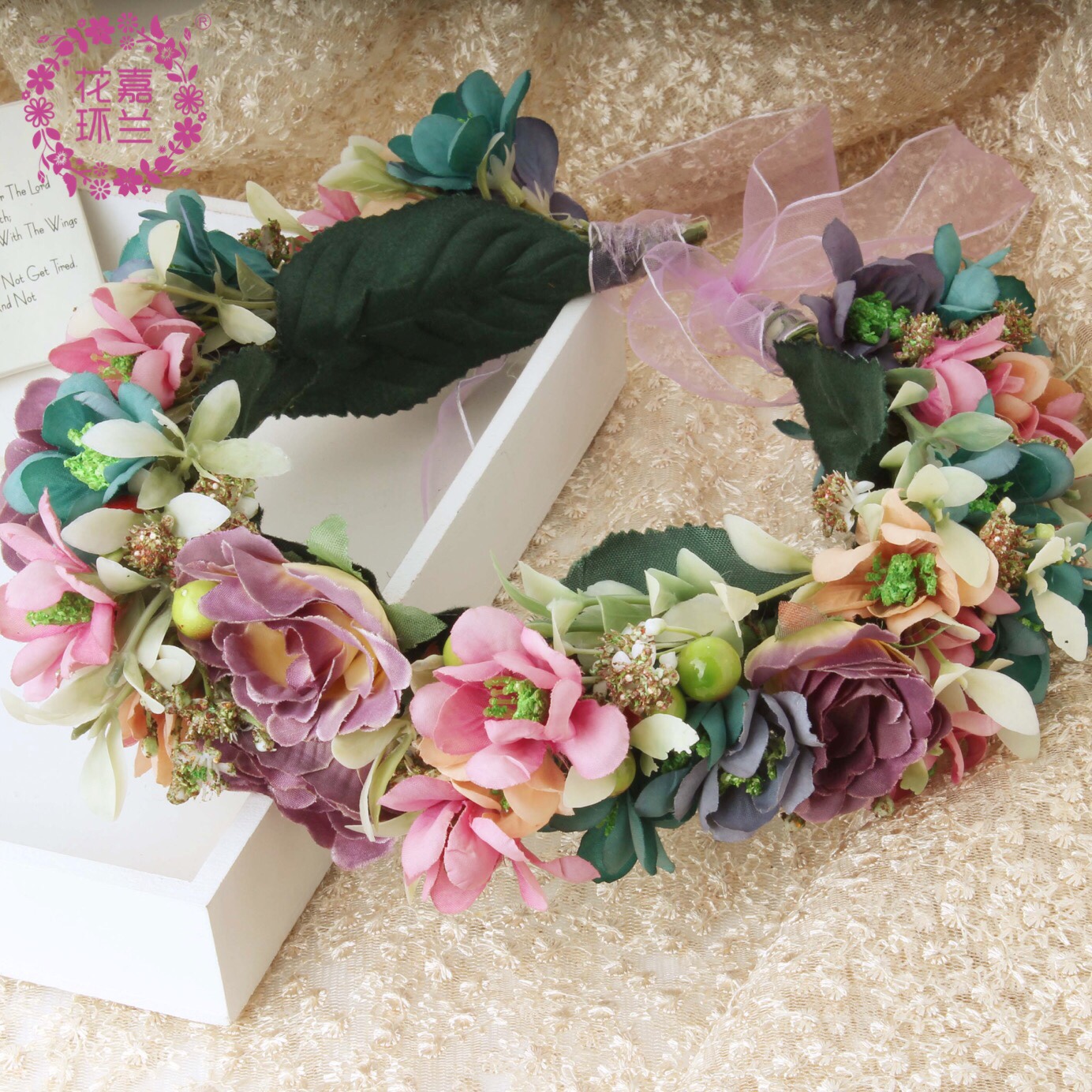 Jia LAN Hua Huan 2021 Cross-border Best-selling Handmade Flower Global Travel Vacation Outdoor Shooting Headwear details Picture