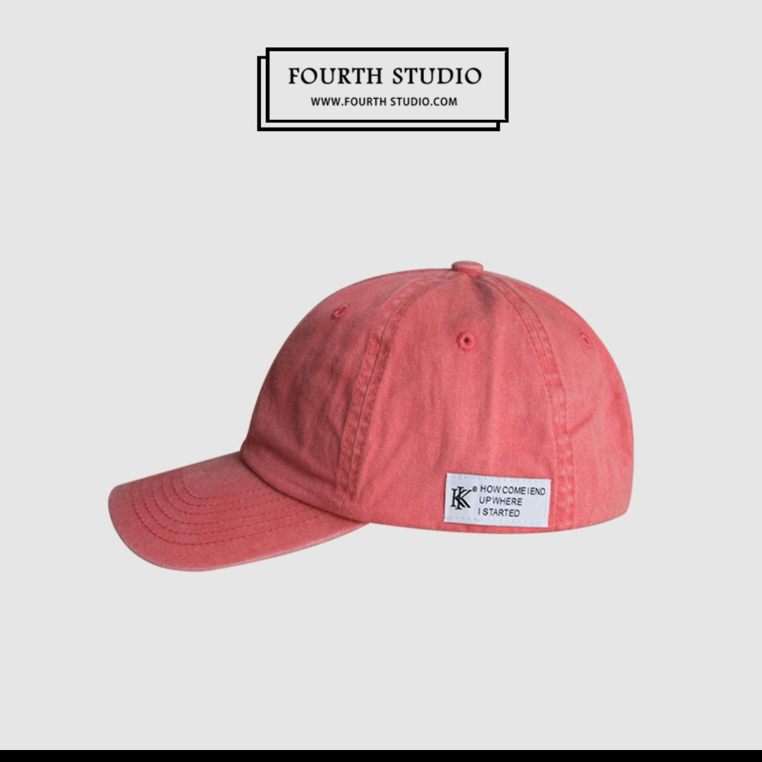 日系复古棒球帽女四季薄款糖果色软顶水洗做旧鸭舌帽男百搭帽子潮09