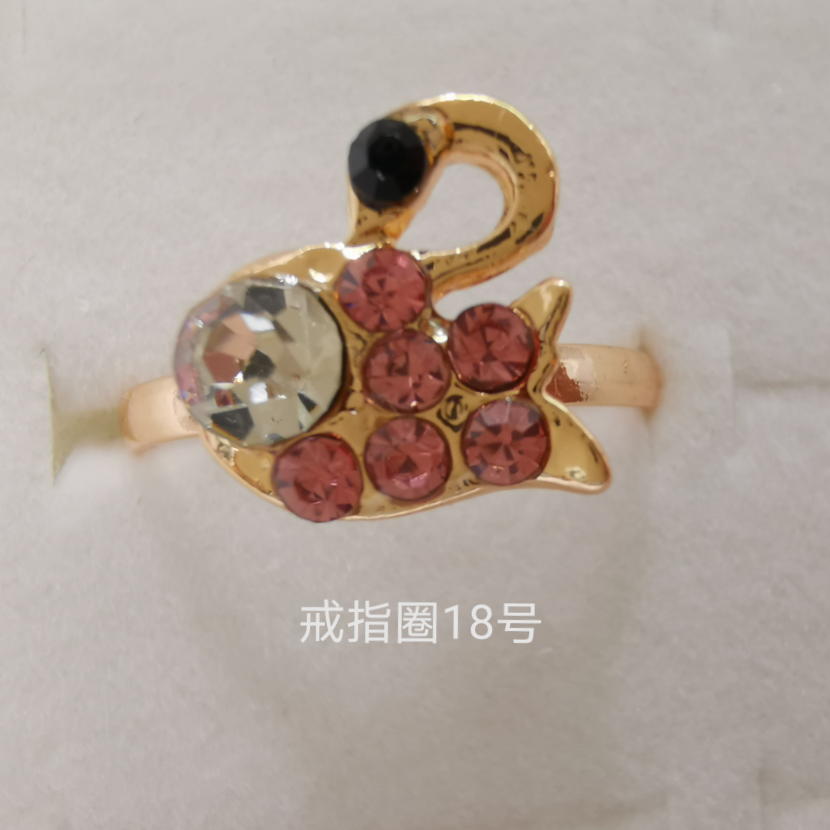 Animal series color diamond alloy ring electroplated white k classic 1121