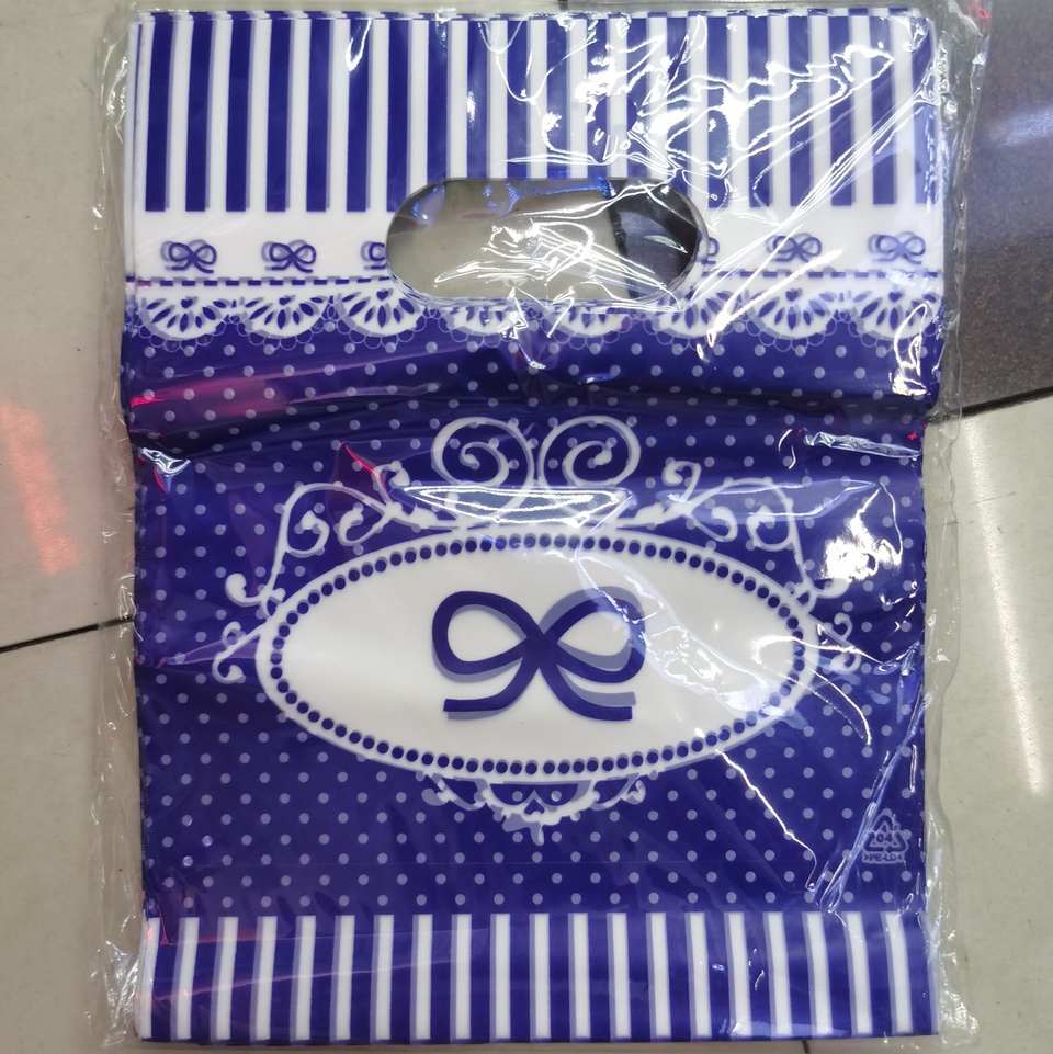 20*25 Blue Bow Gift Bags Men's And Women's Children's Clothing Store Handbag Custom 100 Bags