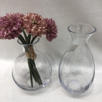Single flower vase Hydroponic succulent flower glass transparent vase Living room dry flower glass flower ware