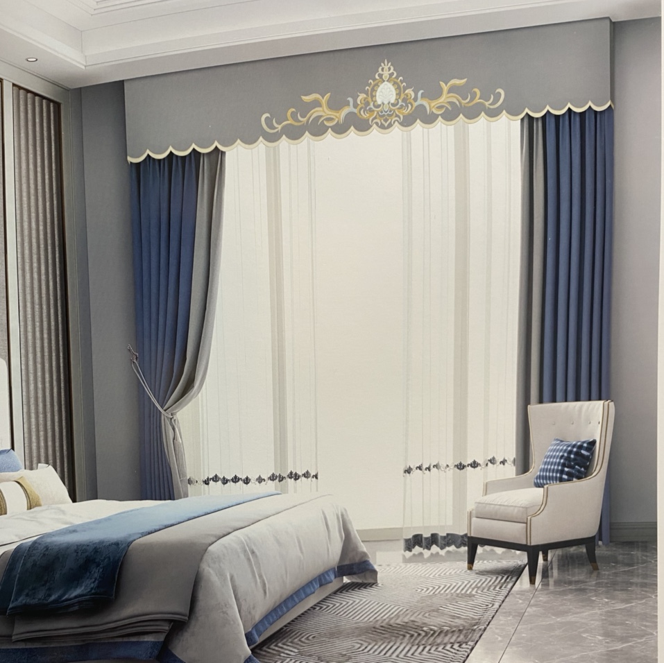 B26-7/-9   2021年新款时尚雪尼尔麻全遮光布现代简约轻奢高端客厅窗帘卧室定制