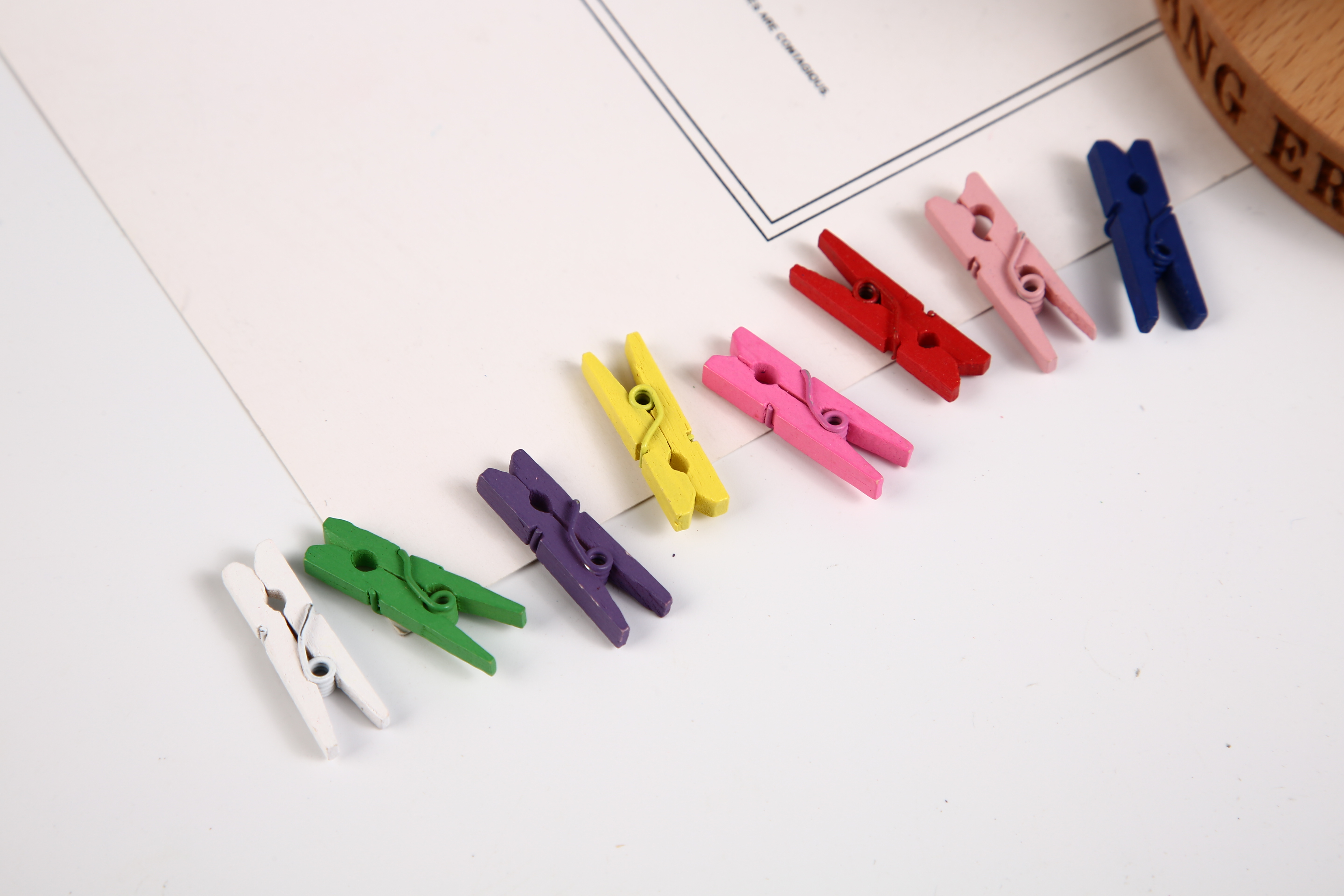 2.5木质小夹子小木夹家居日用照片夹卡通相片夹麻绳套装详情图5