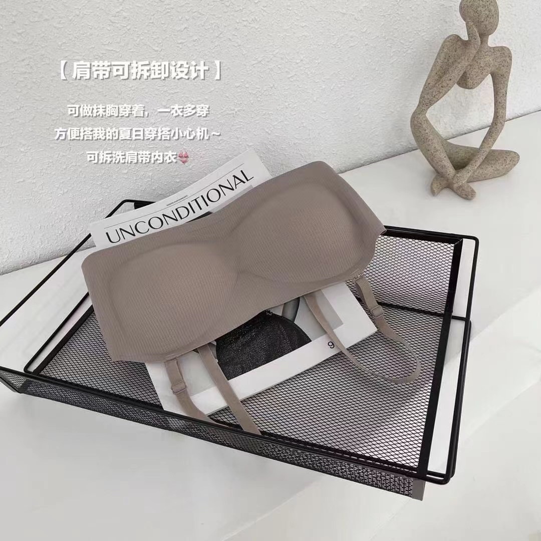 新款无痕无肩带时尚百搭休闲乳胶抹胸女士内衣详情图8