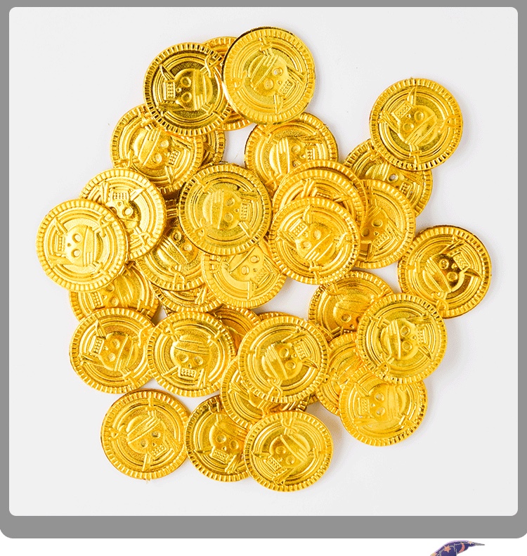 【 Cross-border 】 Halloween party supplies, electroplated pirate gold coins, toys, games, escape rooms, haunted house coins Specification image