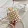 手工串珠成品水桶包女士春夏编织珍珠包包流行手提包包44567白底实物图
