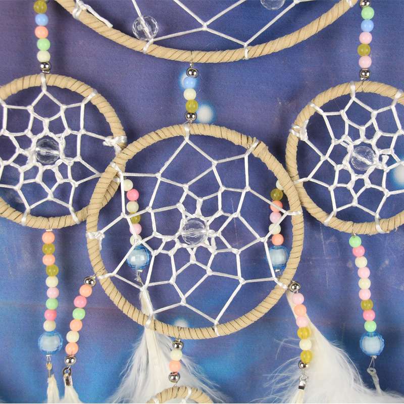 Large dreamcatcher, wedding venue decoration, multi-ring hand-woven wind chime, indoor wall hanging ornaments Specification image
