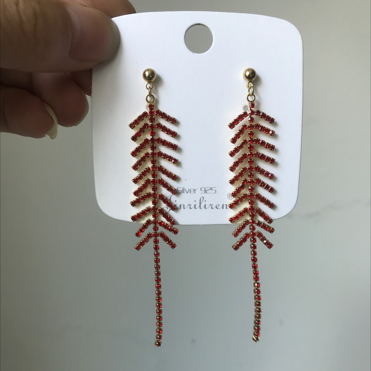 Today beauty Korean version of the trend firecracker copywriter design big red atmospheric earrings