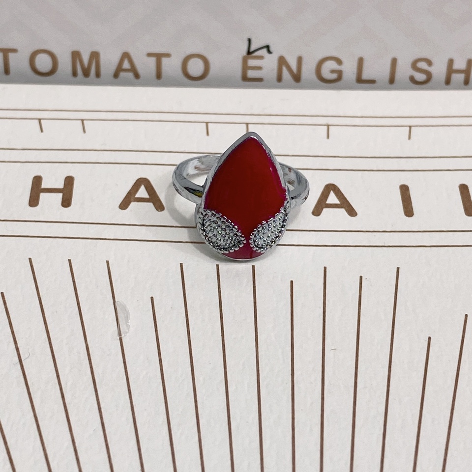 Electric ancient silver drops shape solid color drops oil big red ring surface popular fashion all match men's and women's rings