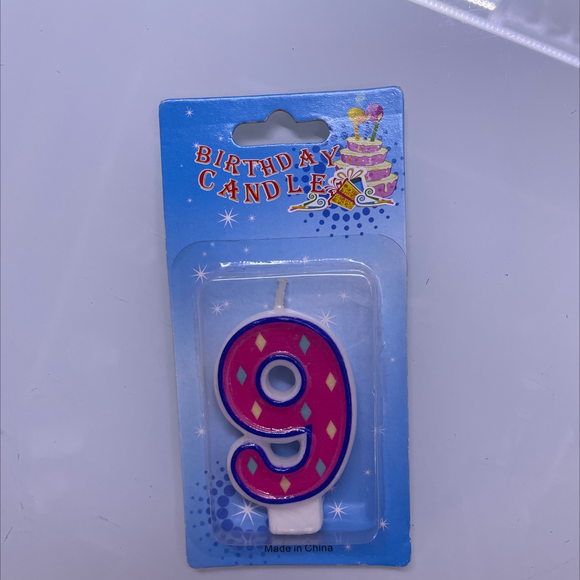 生日蜡烛 happy birthday candle 可爱卡通简约时尚大气圆点形状数字9周岁