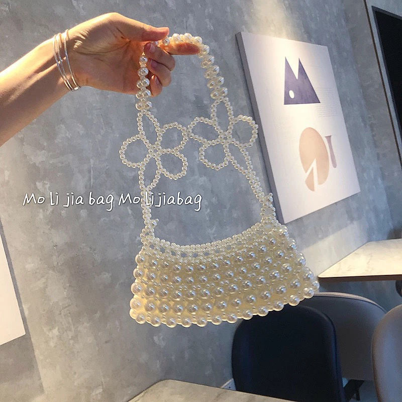 法式复古珍珠腋下包包手工制作diy串珠子材料包isn超火手提女包夏1234产品图