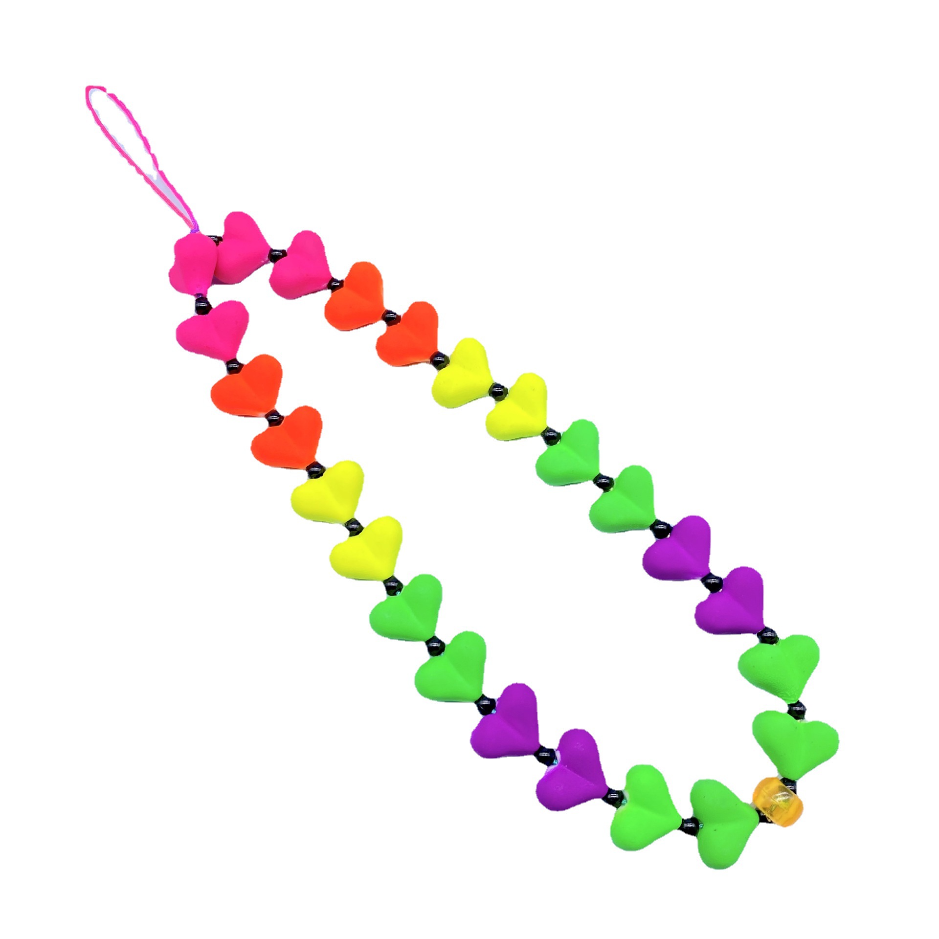 ins Wind mobile phone pendant Rubber acrylic heart accessories accessories Colorful cute mobile phone chain pendant for women