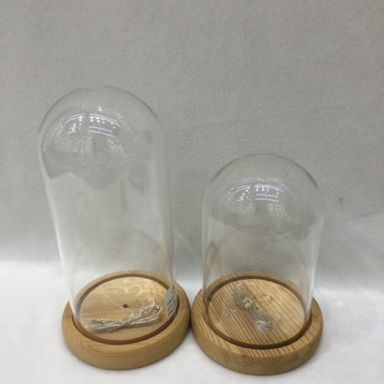 Nordic style creative design with wooden bottom with light with cover candlestick home decoration vase