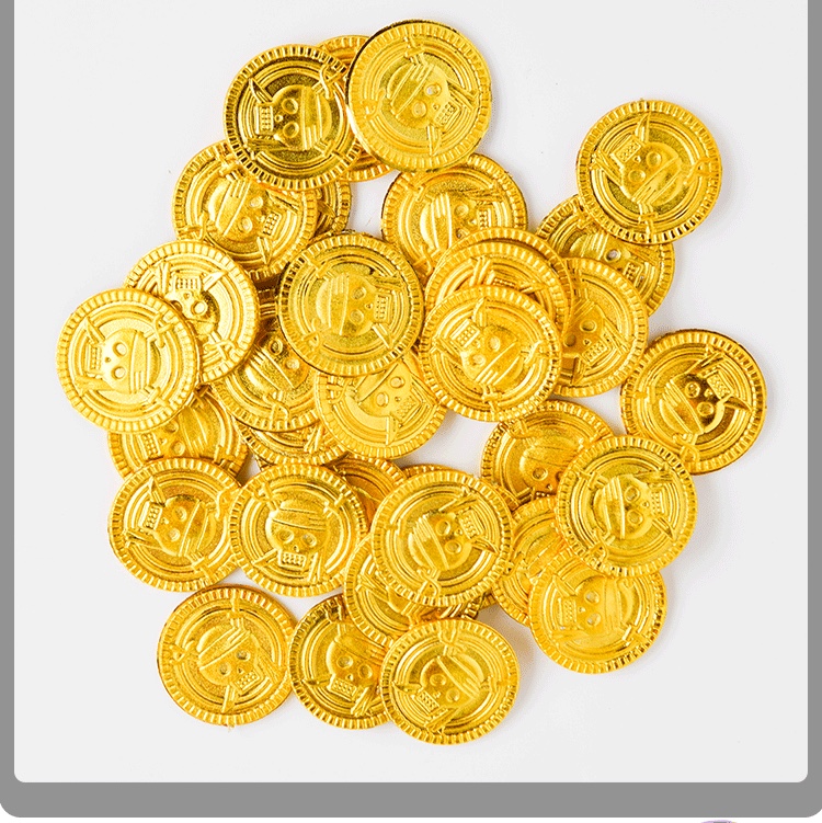 【 Cross-border 】 Halloween party supplies, electroplated pirate gold coins, toys, games, escape rooms, haunted house coins