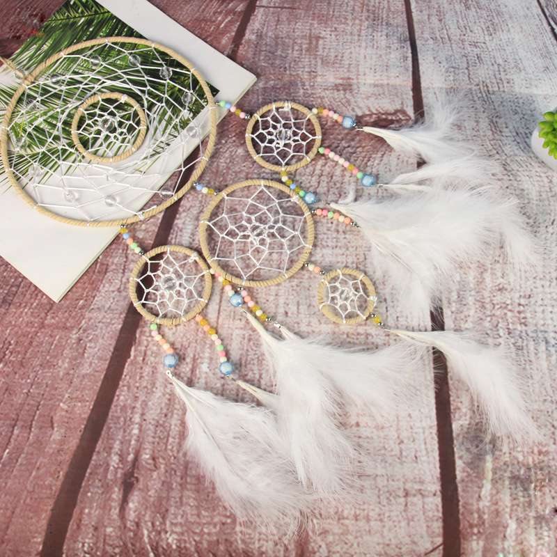 Large dreamcatcher, wedding venue decoration, multi-ring hand-woven wind chime, indoor wall hanging ornaments details Picture