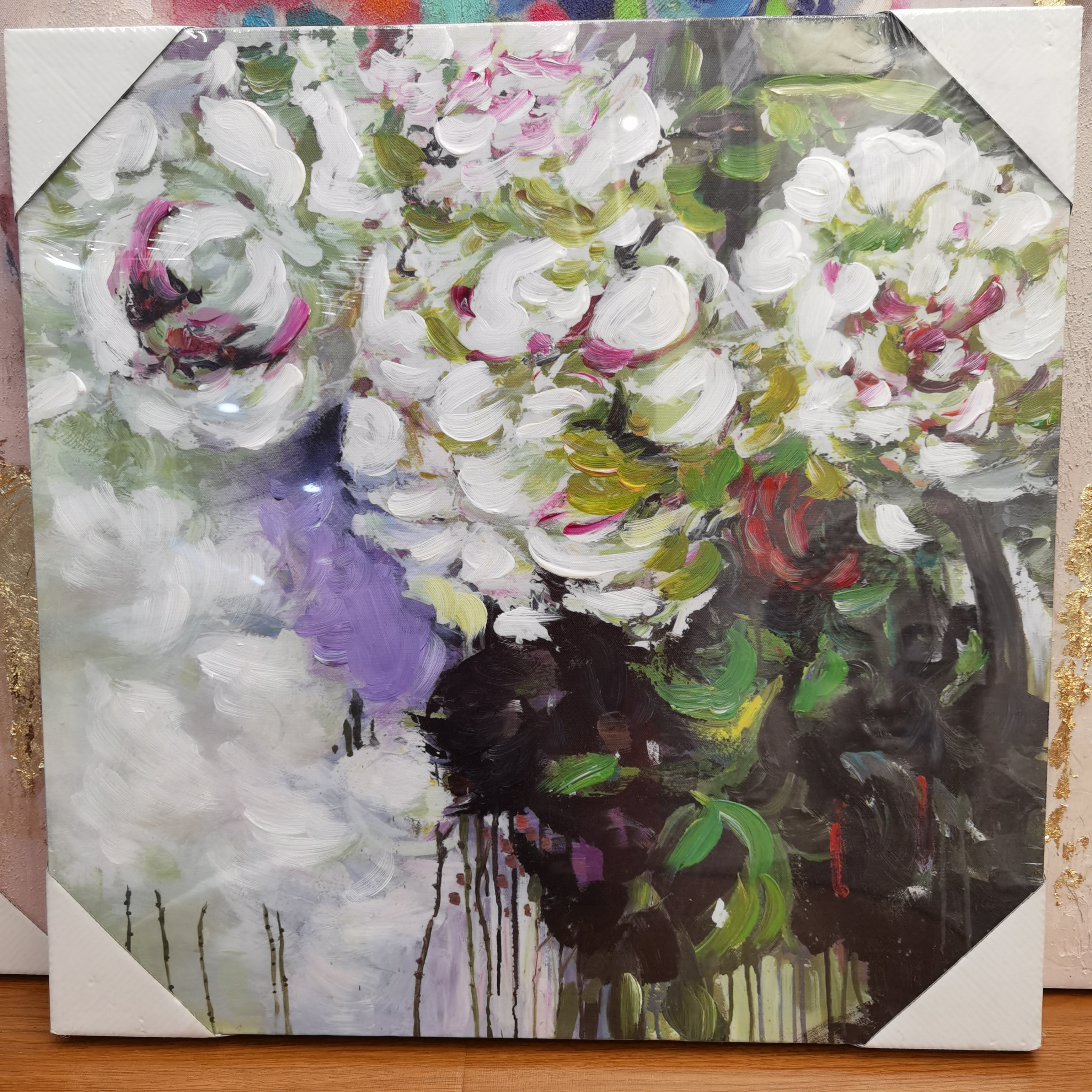 花卉款油画 无框画60*60cm