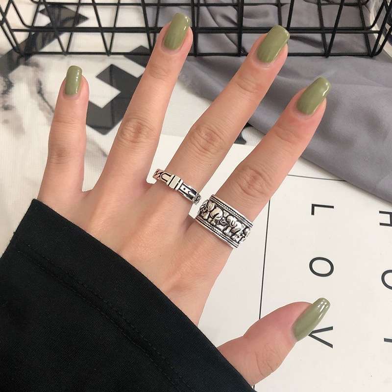 复古戒指网红简约女罗马数字INS潮开口指环日韩个性男详情图2