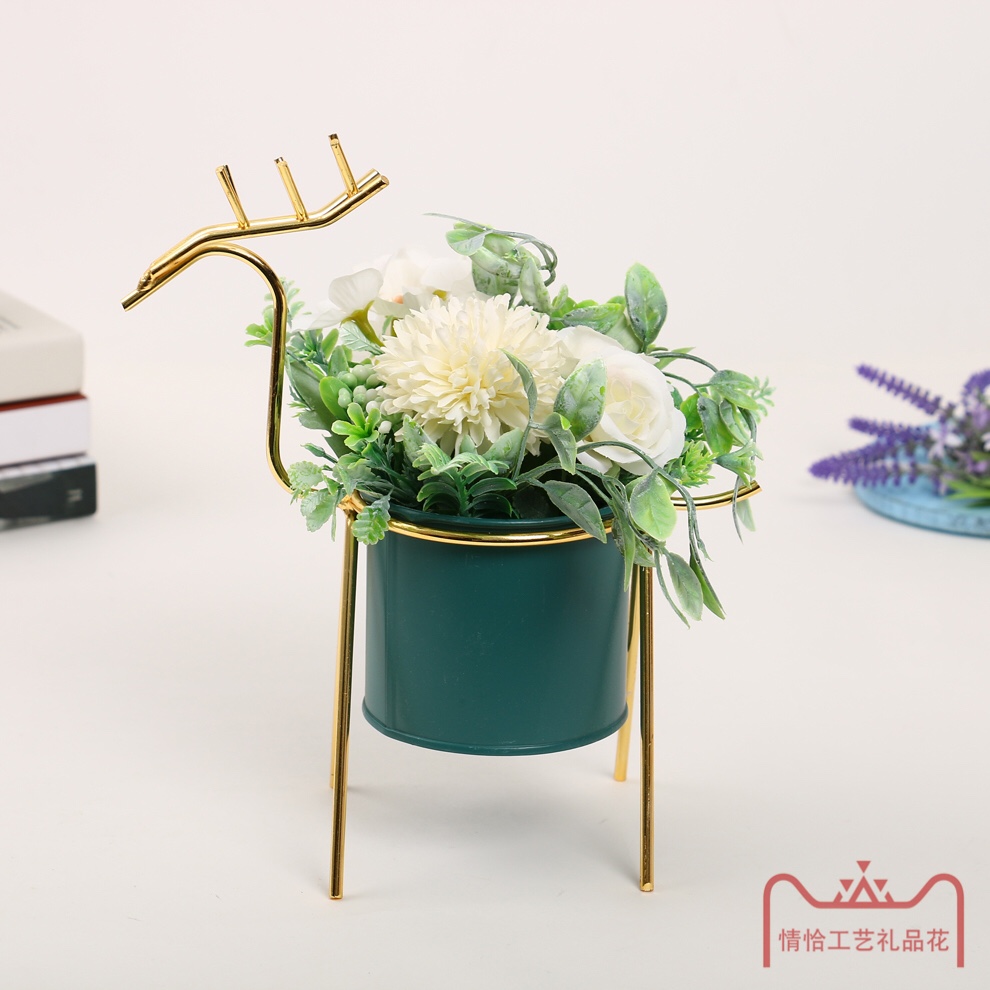 New wrought iron antler simulation flower ornaments details Picture