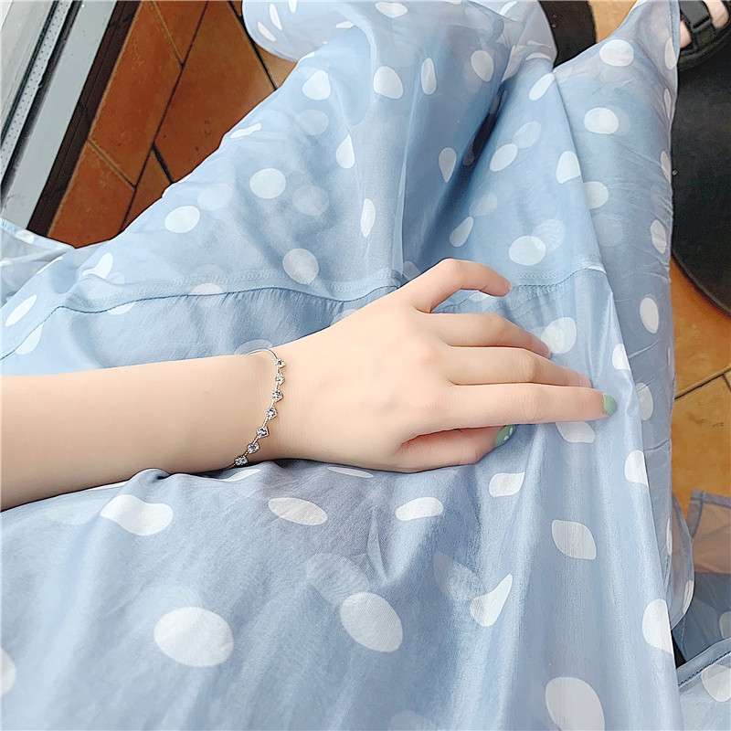 Korean-style simple and elegant crystal fine bracelet, a versatile and fresh water diamond open bracelet for female students, a gift for best friends Specification image