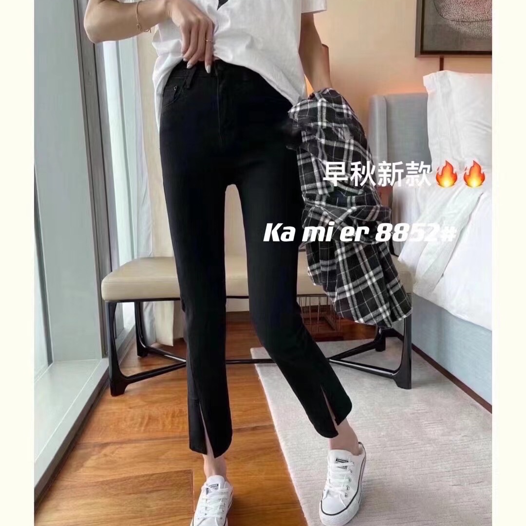 黑色牛仔裤喇叭裤88521