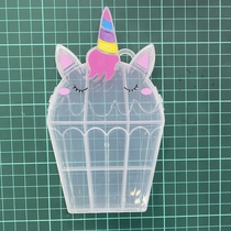 Square storage box printed unicorn