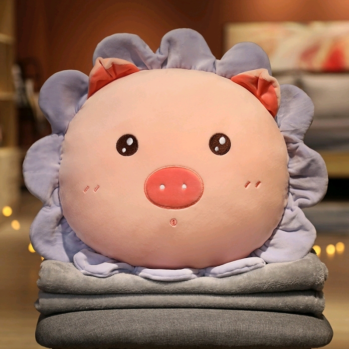 2021 New cartoon animal flower throw pillow Throw pillow blanket multifunctional throw pillow 16