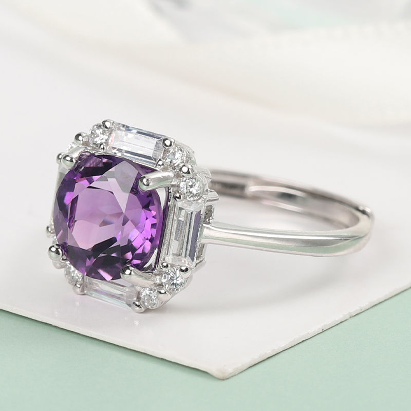 925 silver inlaid natural color precious ring for women living classic
