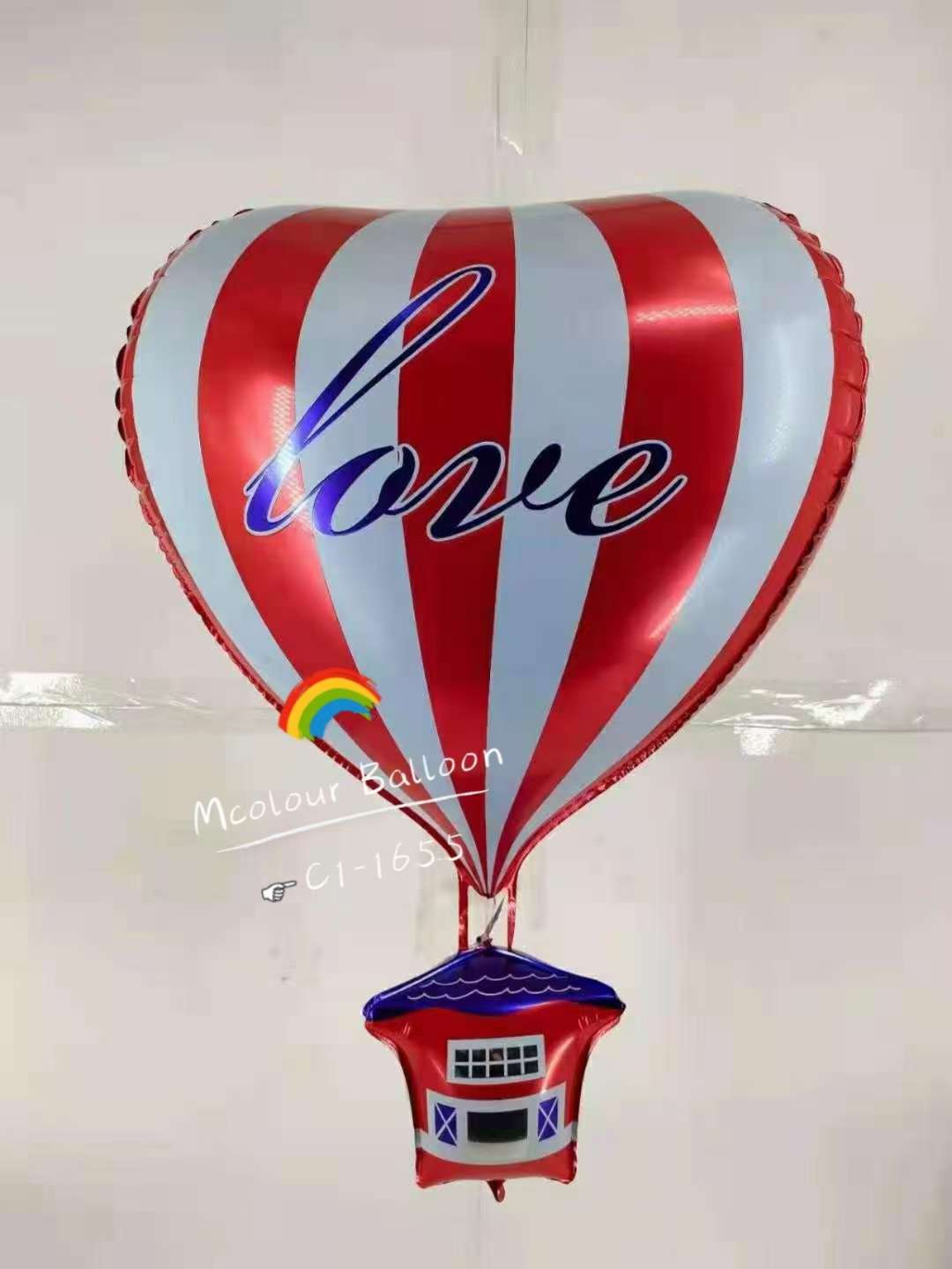 Love Hot Air Balloon 4D aluminum film Balloon Party Balloon Blue details Picture