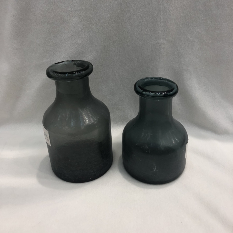 Delicate frosted grey vase glass plug-in Vase Office home decor Bottle crafts
