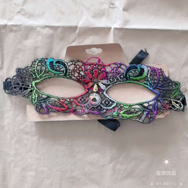 万圣节化妆舞会蕾丝面纱 性感眼罩 黑色定型面具女成人假面具 假面造型2详情图2