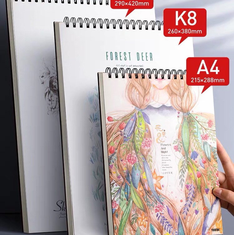 素描本图画本手绘A3绘画纸速写画画本a4成人空白8k套装学生用小清新简约加厚8开画本彩铅本子