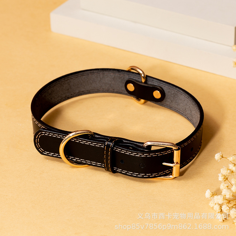 宠物项圈厂家定制宠物用品PU皮项圈狗项圈中大型犬狗脖圈现货批发 详情图1