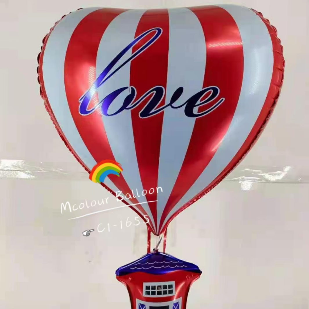 Love Hot Air Balloon 4D aluminum film Balloon Party Balloon Red