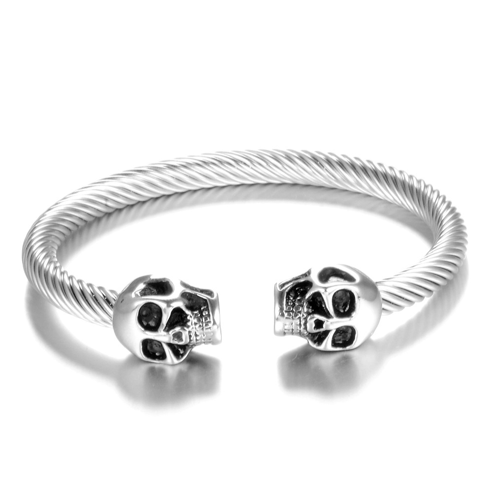 Titanium steel men's jewelry, skull bracelet, ghost head stainless steel men's and women's jewelry detail image 6