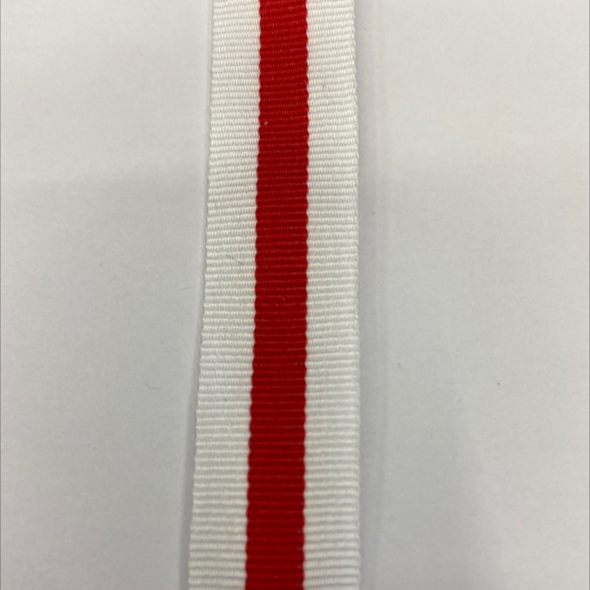 2 cm polyester red and white plain ribbon 7#