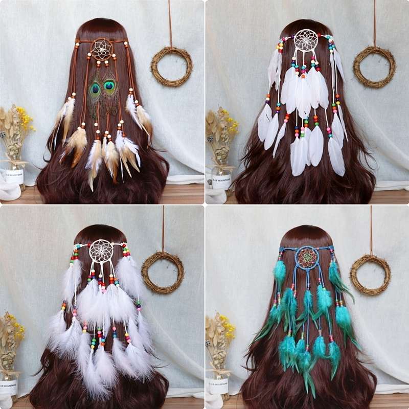 羽毛发带，发饰，头饰，复古民族风，景区度假产品详情图3