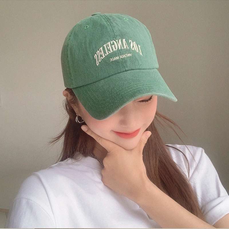 Korean Instagram Trend Retro Do Old Cowboy Embroidered Alphabet Baseball Cap Couple Outdoor Thin Summer Visor full figure