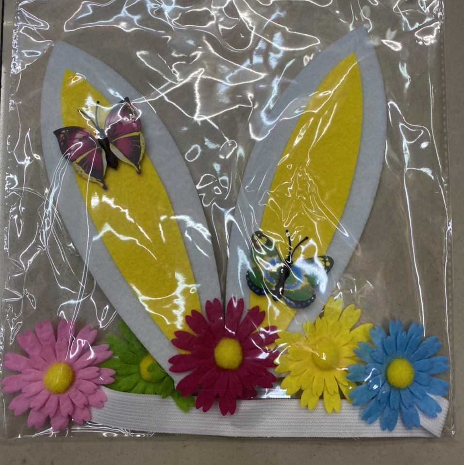 蝴蝶🦋松紧头圈5朵大小皱菊黄花彩色