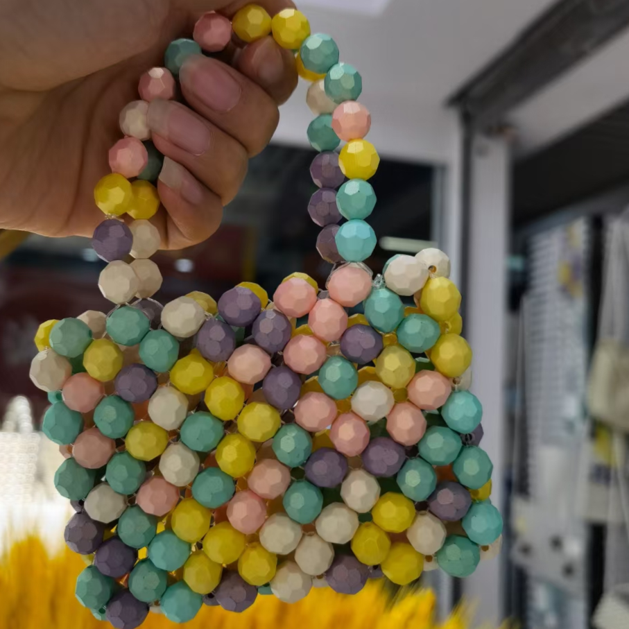 Super popular small women's bag Summer versatile 2021 New trendy pearl crossbody bag, niche design hand-held small square bag 23