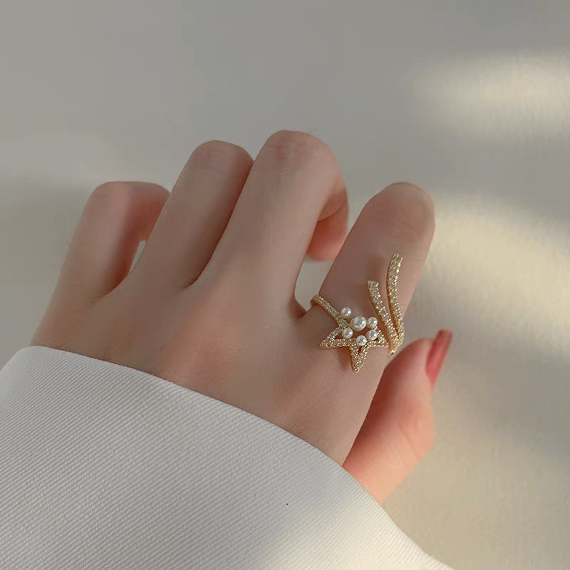 （圣·纳黛丽）微镶米珠钻石戒指💍，时尚网红气质高雅简约详情图4