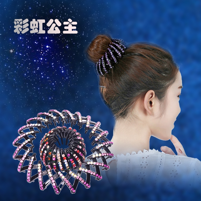 发卡后脑勺女士扎马尾鸟巢发圈懒人盘发器丸子头发饰发夹子头饰品
