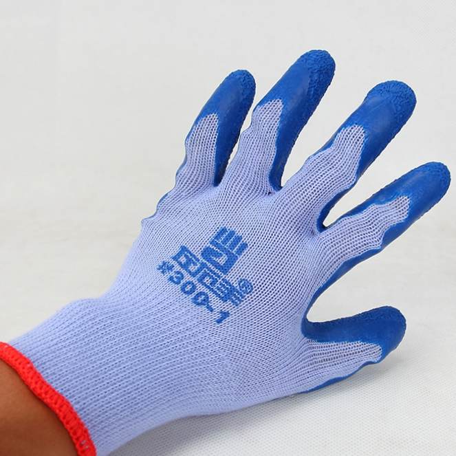 Left and right #300-1 wear-resistant thickening adhesive pure cotton thread adhesive wrinkle non-slip durable construction site male labor protection gloves wear full figure