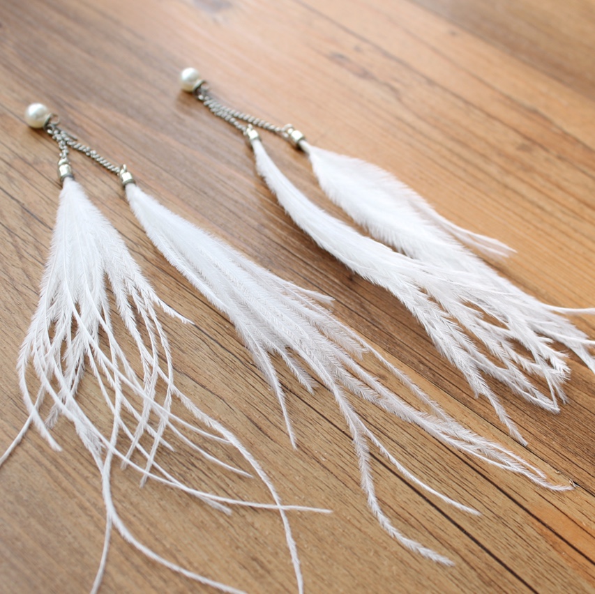 嘉蓝饰品 时尚职业装办公室白领配饰羽毛耳环